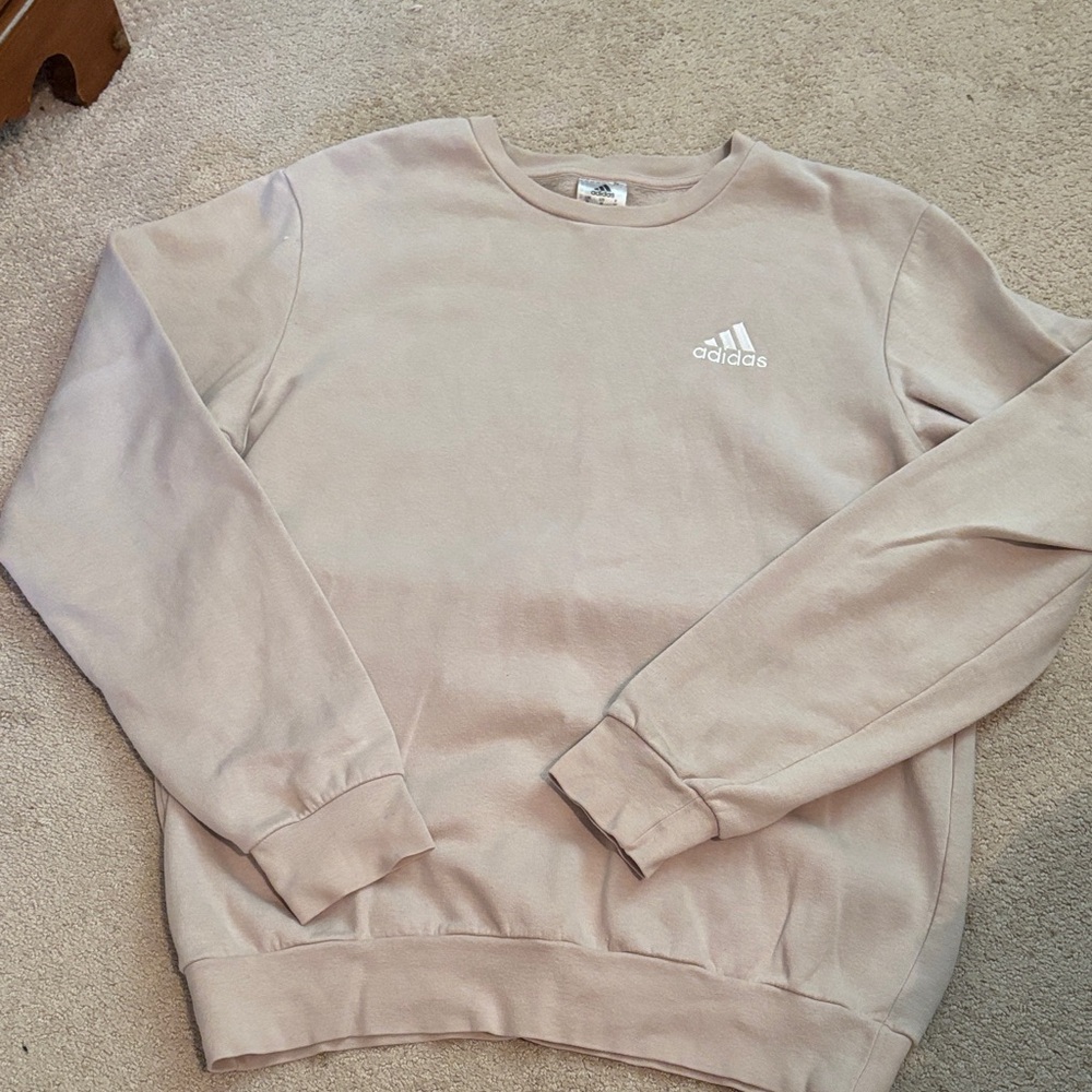 Adidas Men's Beige Crewneck Sweater